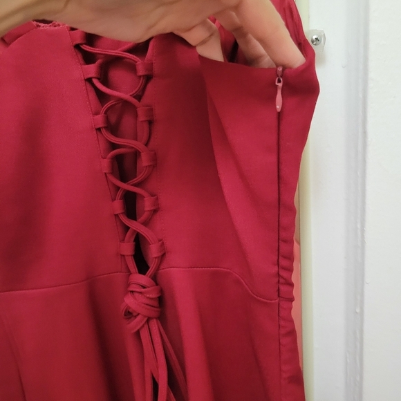 Milkmaid‎ Corset Midi Dress Wine Color Sz M Goth Grunge Dark Romantic - Picture 5 of 9